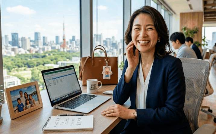 理想のキャリアと生活を手に入れたワーママの笑顔