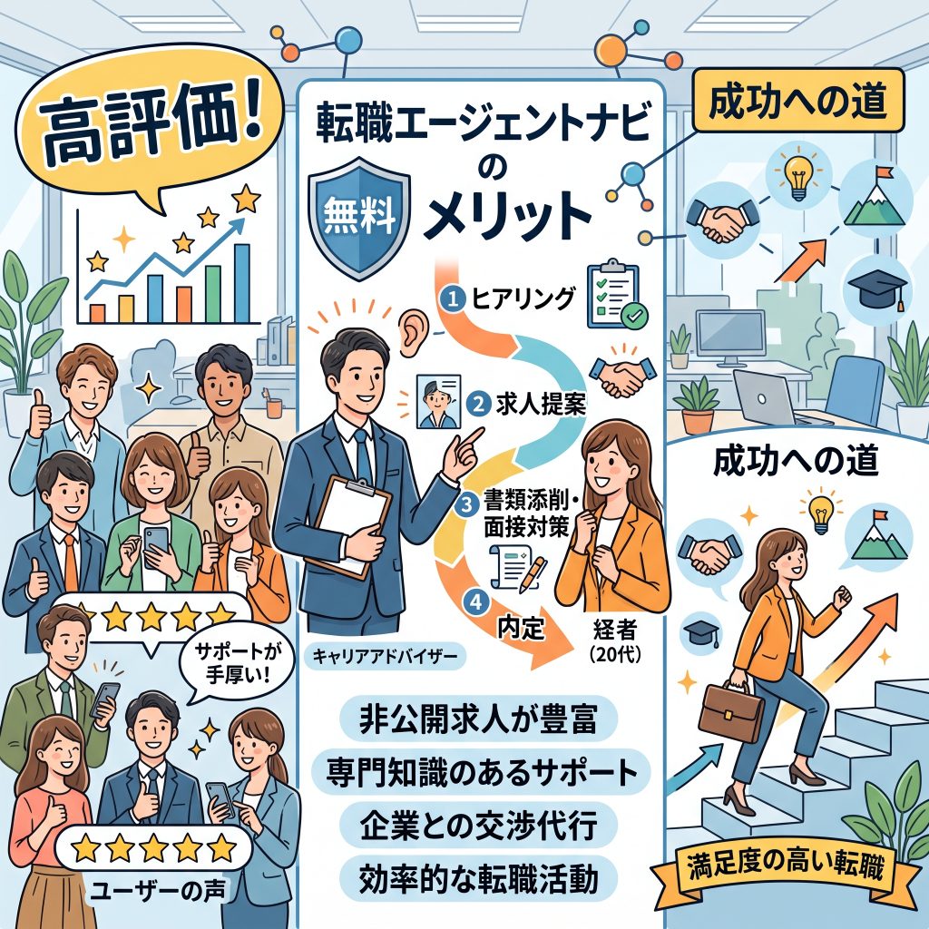 [転職エージェントナビ 評判 メリット]